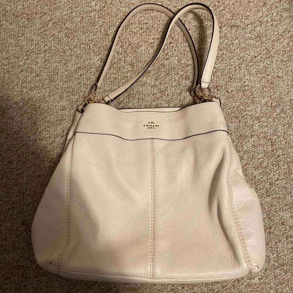 Coach White Leather Bag